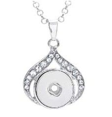 SNAP NECKLACE BASE W/CHAIN - CRYSTAL TEARDROP