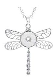 SNAP NECKLACE BASE W/CHAIN - DRAGONFLY