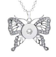 SNAP NECKLACE BASE W/CHAIN - BUTTERFLY