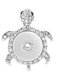 SNAP NECKLACE BASE W/CHAIN - CRYSTAL TURTLE