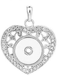 SNAP NECKLACE BASE W/CHAIN - FILIGREE HEART