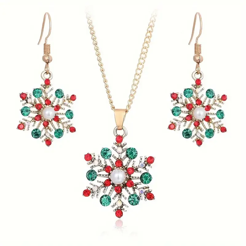 SNOWFLAKE NECKLACE and EARRINGS SET