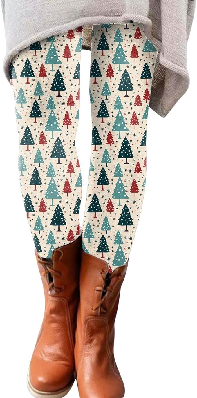 CHRISTMAS PRINT LEGGINGS -  TREE FORREST PRINT