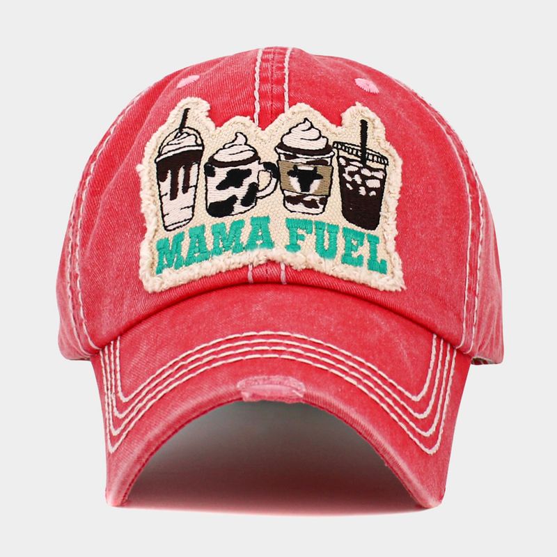 MAMA FUEL Message Coffee Vintage Baseball Cap - PINK