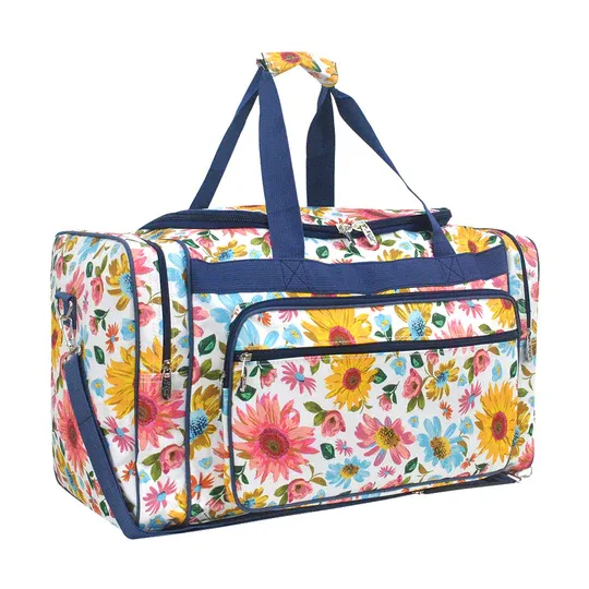 Pastel Floral NGIL Canvas 23&quot; Duffle Bag