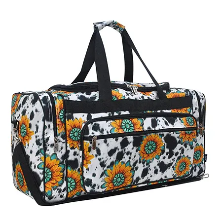 Pastel Floral NGIL Canvas 23&quot; Duffle Bag - SUNFLOWER