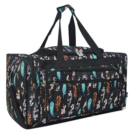 Pastel Floral NGIL Canvas 23&quot; Duffle Bag -WILD FEATHERS