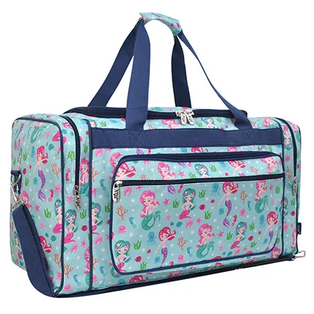 Pastel Floral NGIL Canvas 23&quot; Duffle Bag - MERMAID