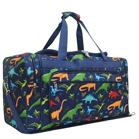 Pastel Floral NGIL Canvas 23&quot; Duffle Bag - DINOSAURS