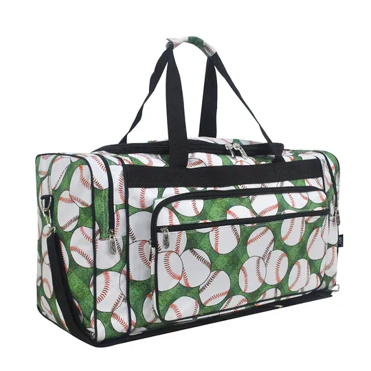 Pastel Floral NGIL Canvas 23&quot; Duffle Bag - BASEBALL GREEN