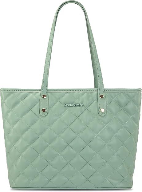 Montana West Quilted Handbag - LIGHT GREEN