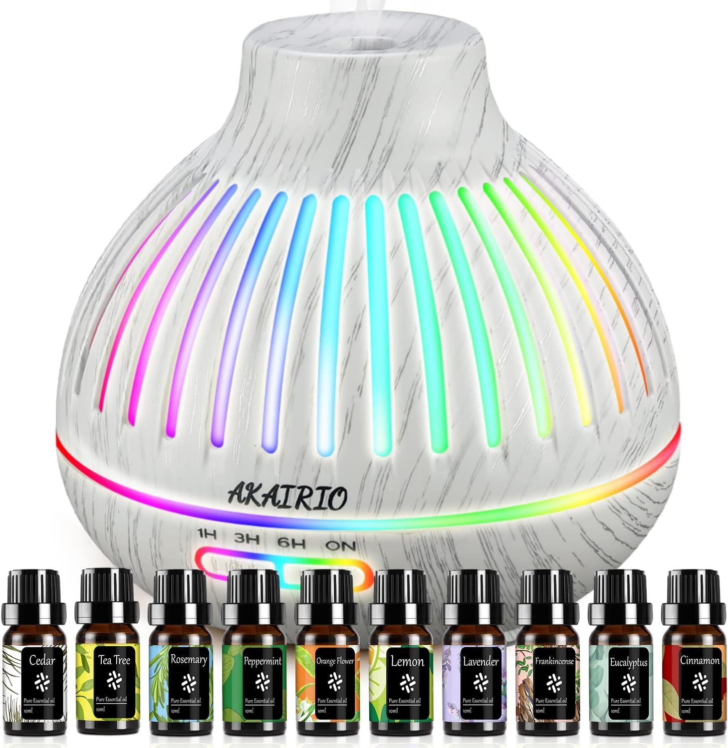 Aroma Diffuser and Essential Oils Set Waterless Auto Shut-Off