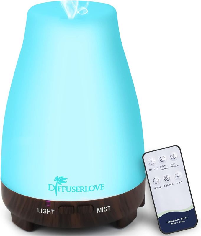 Essential Oil Diffuser 200ML with Remote Control - Blue with black base