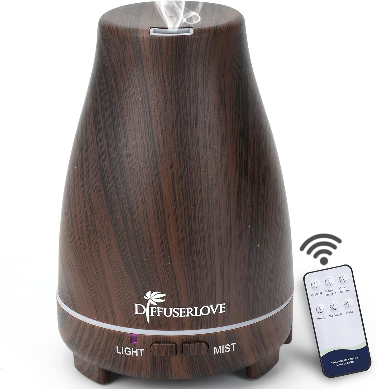 Essential Oil Diffuser 200ML with Remote Control - Wood Grain