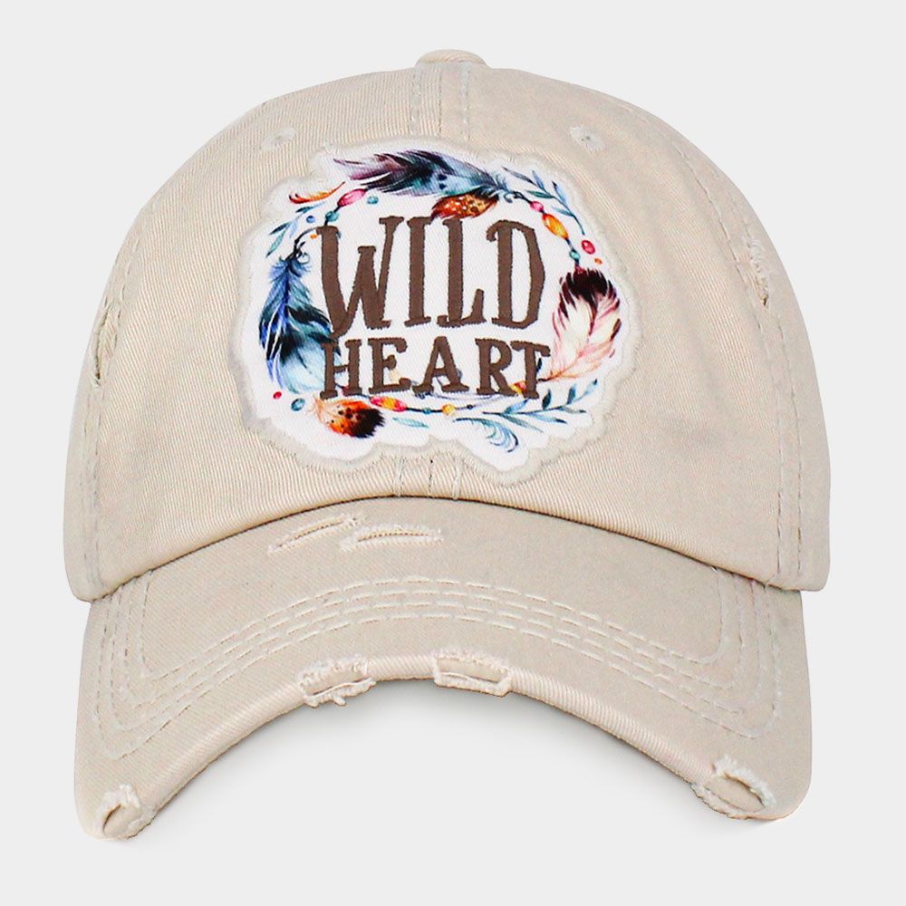 WILD HEART  Vintage Baseball Cap - IVORY