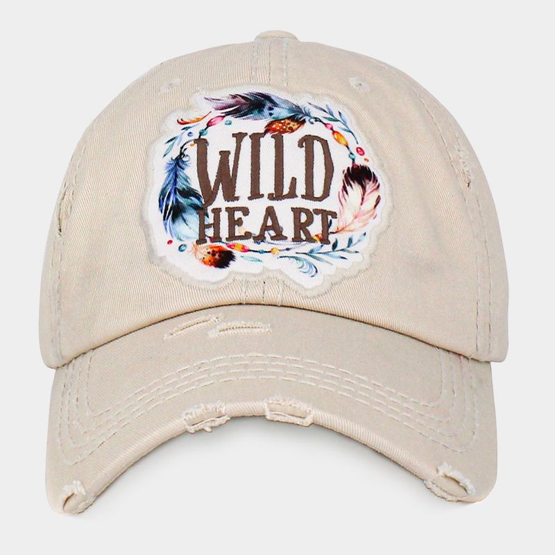 WILD HEART  Vintage Baseball Cap - IVORY