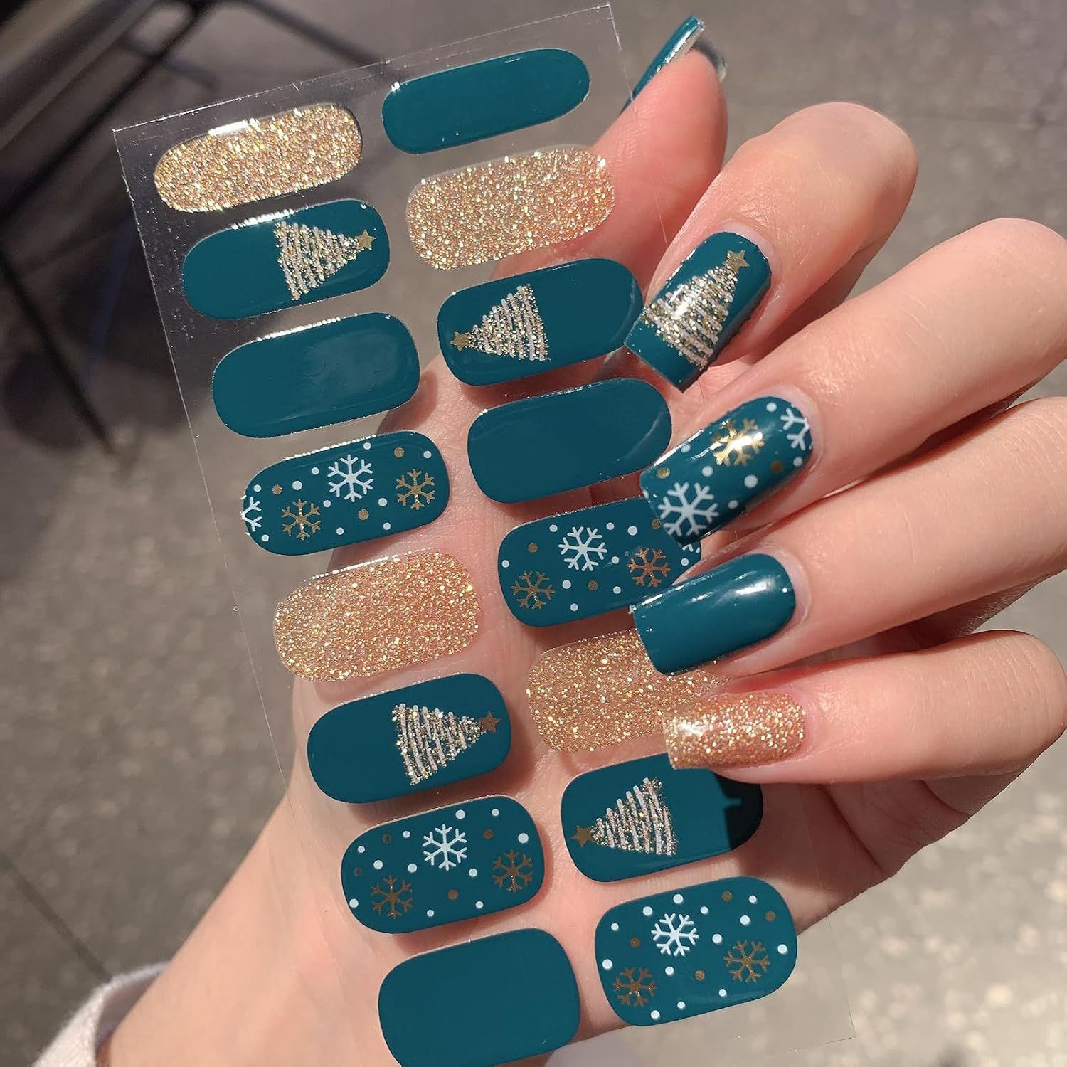 NAIL WRAPS - BLUE CHRISTMAS