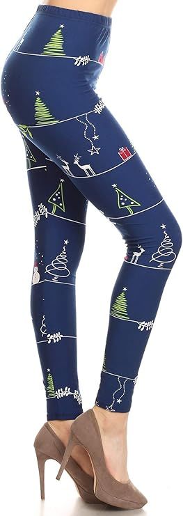 LEGGINGS - ROYAL BLUE TREES