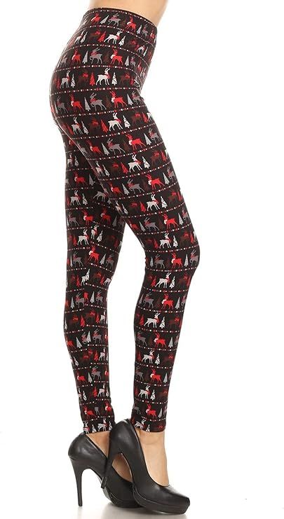 LEGGINGS - RED/BLACK REINDEER