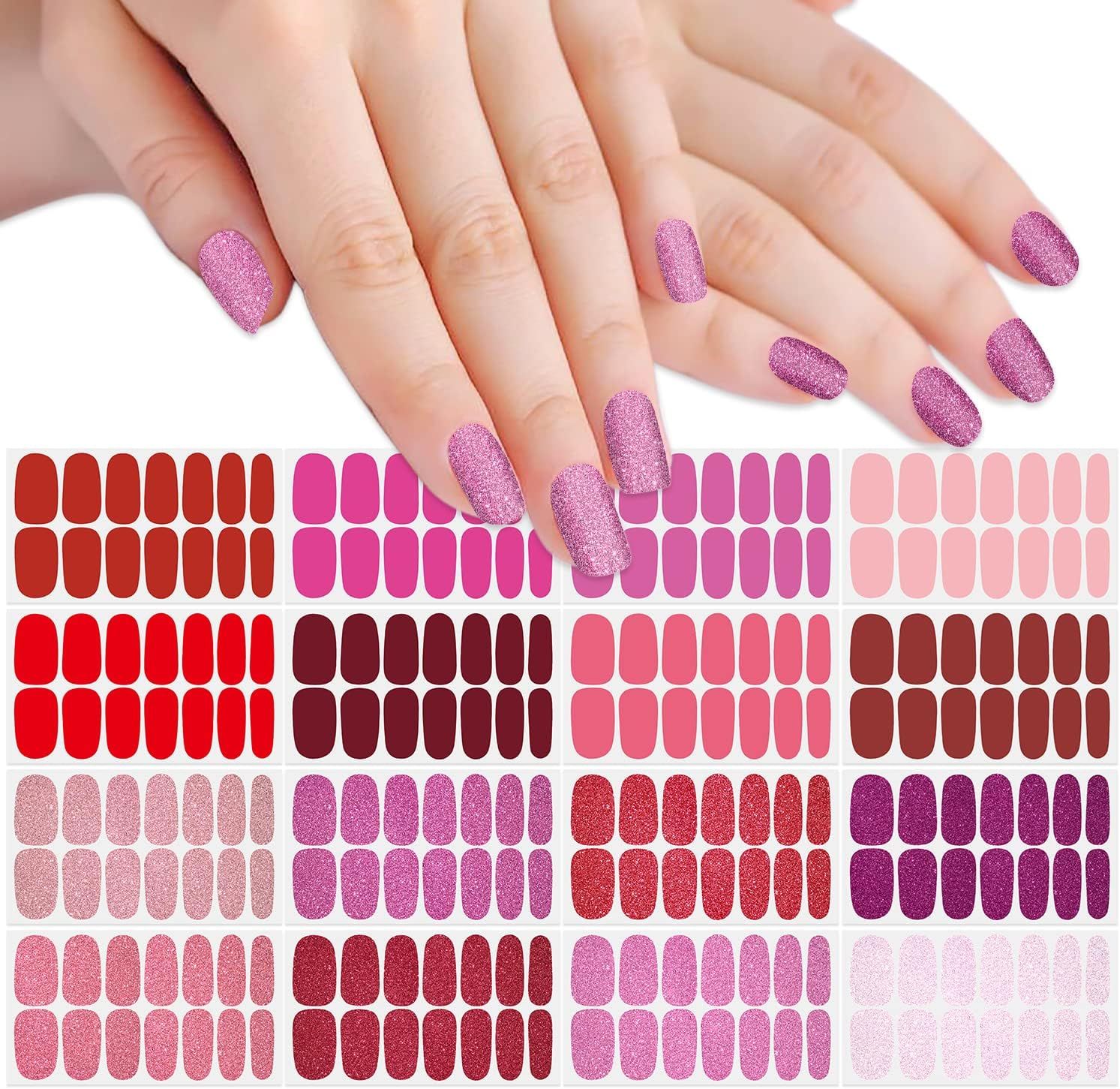 SOLID COLORS GLITTER SET- 16 SETS   MIX &amp; MATCH MANI COLLECTION