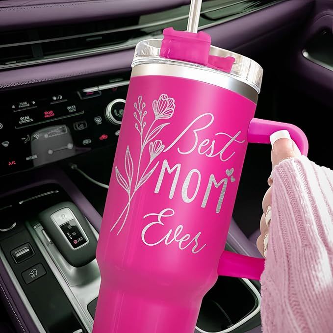 BEST MOM Patterned 40oz Stainless Steel Tumbler