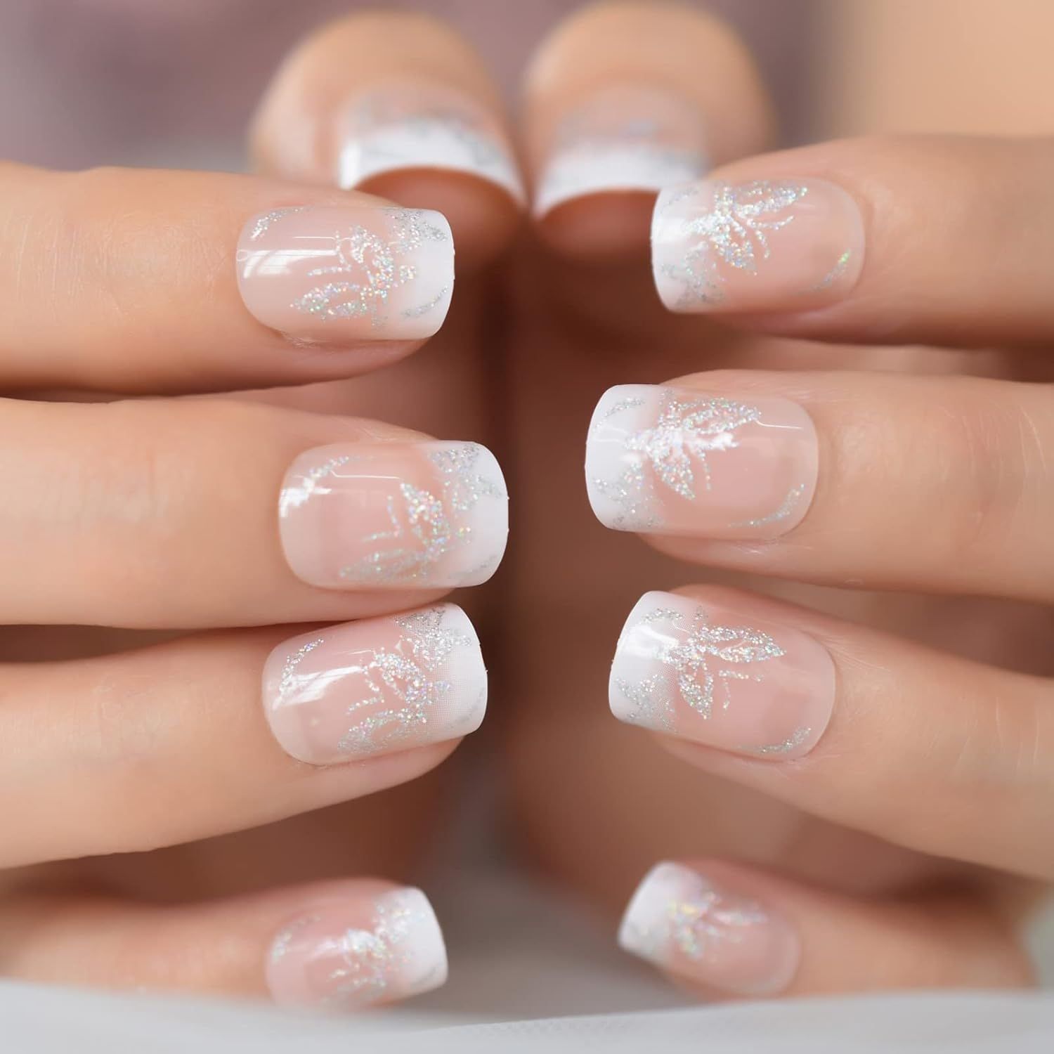 PRESS ON NAILS - NATURAL LACE ELEGANCE