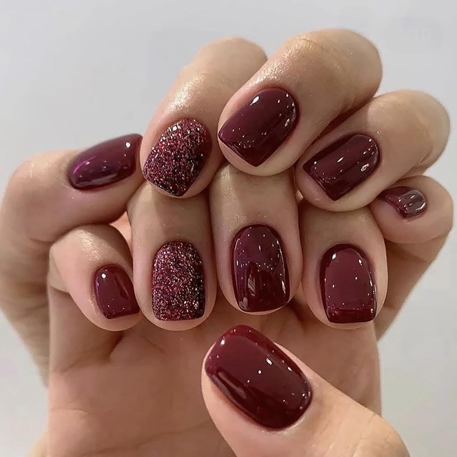 PRESS ON NAILS -WINE SPARKLE and SHINE