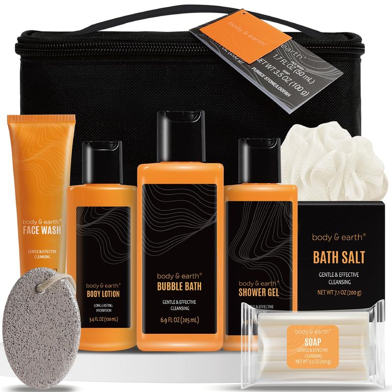 PAMPERING SPA GIFT BASKET WITH TRAVEL BAG FOR HIM