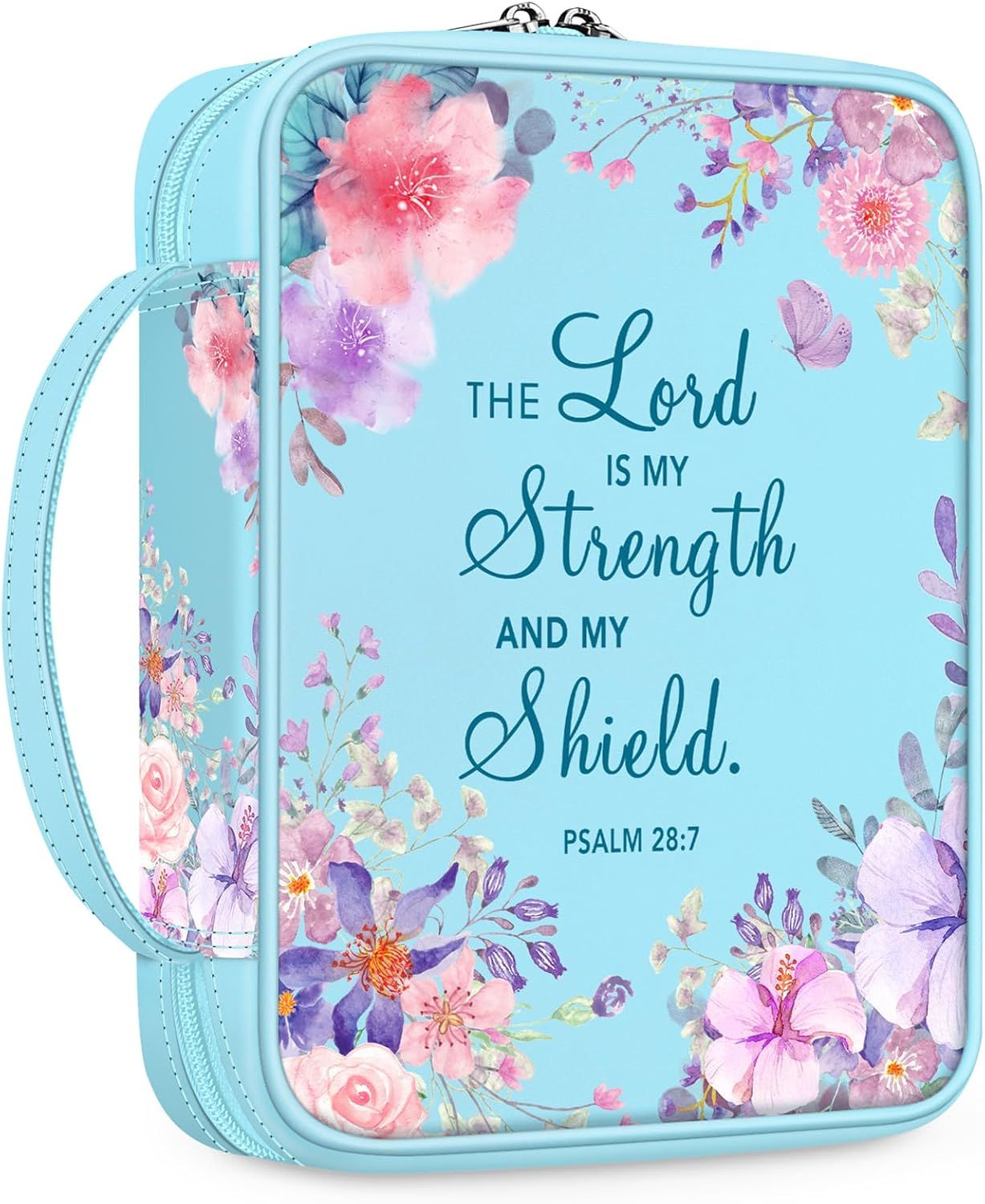 Bible Cover - The Lord Is My Strength and Shield - BLUE