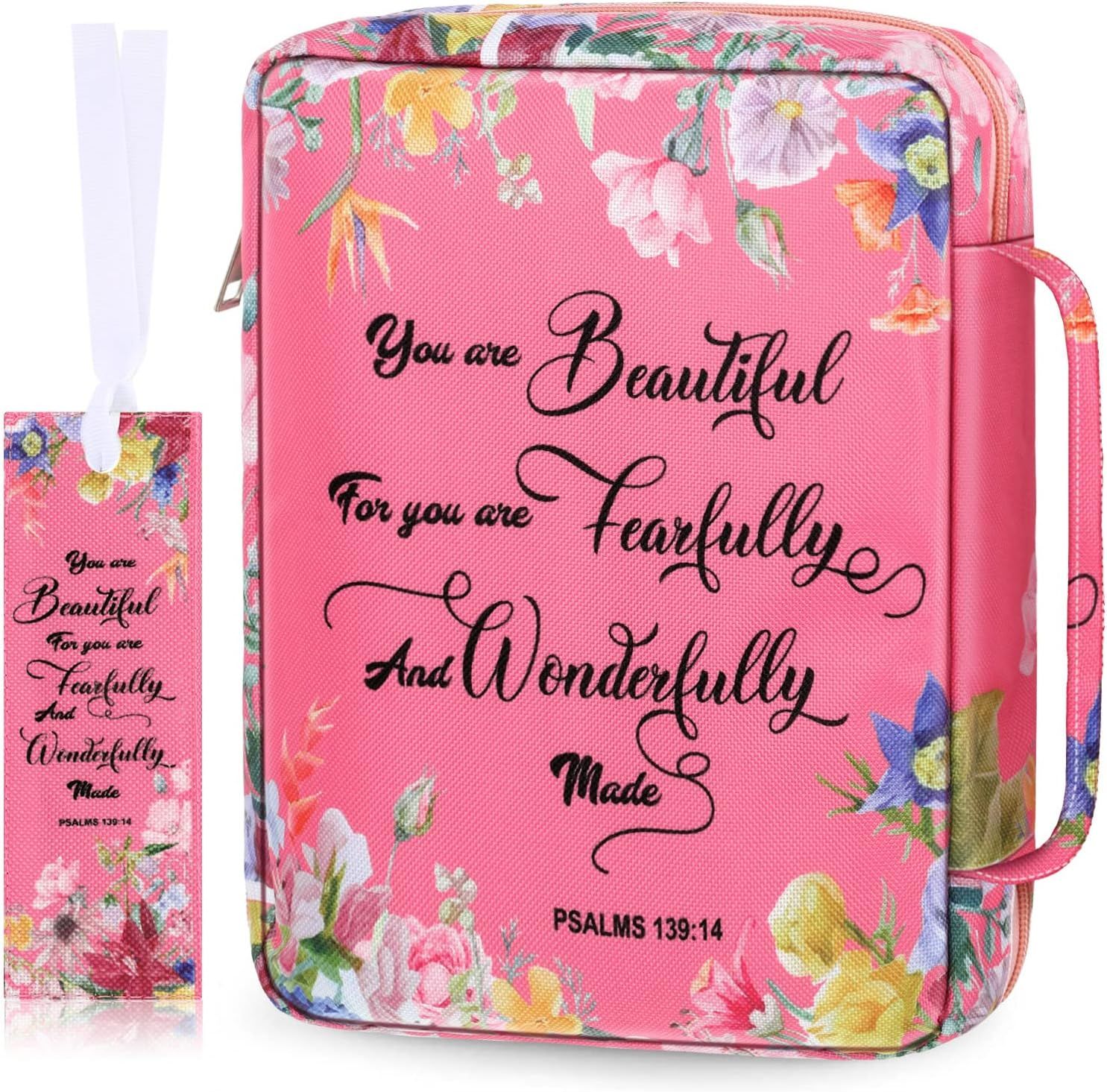 Bible Cover - FEARFULLY and WONDERFULLY MADE - PINK