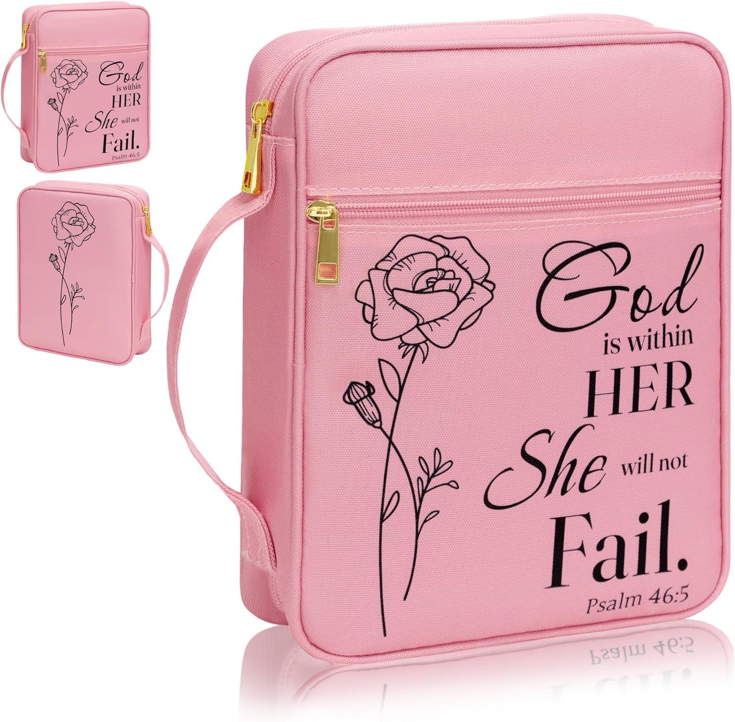 Bible Cover - GOD IS WITHIN HER - PINK