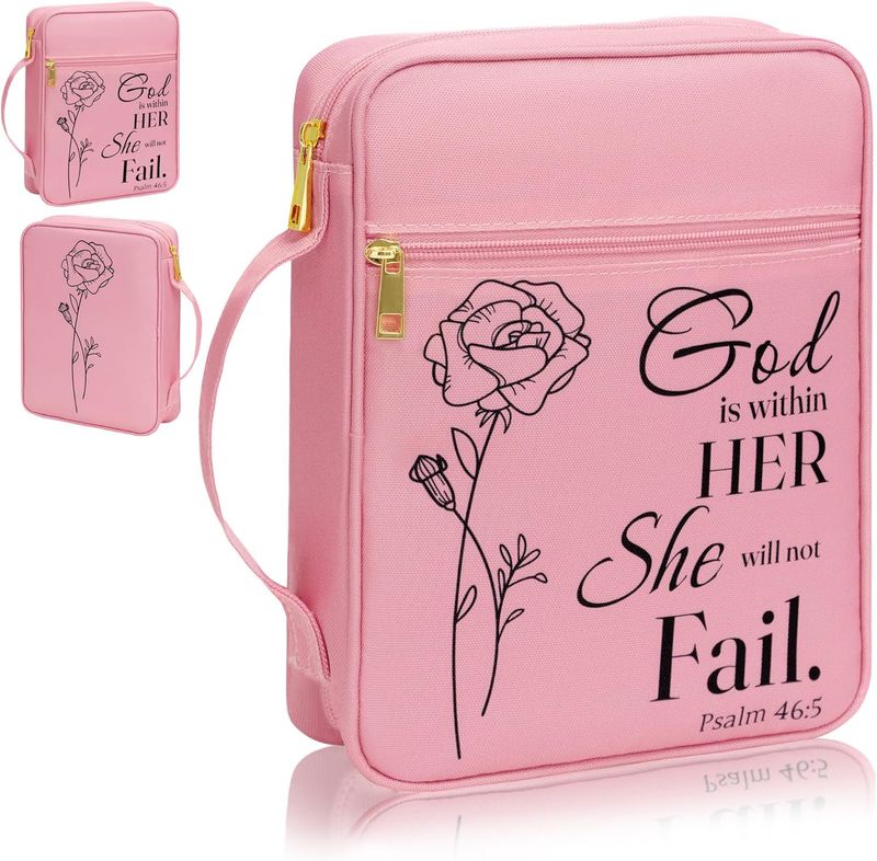 Bible Cover - GOD IS WITHIN HER - PINK