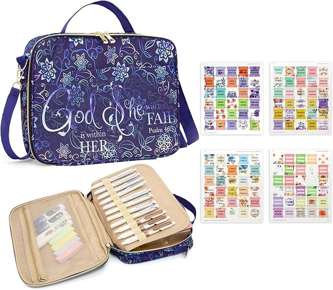 BIBLE COVER- GOD IS WITHIN HER - PURPLE FLORAL