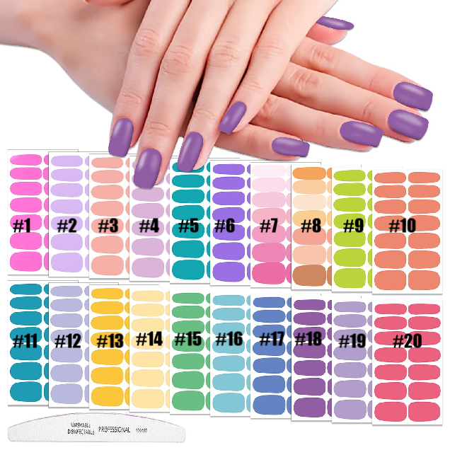 NAIL WRAPS -SOLID COLORS (1 SET)