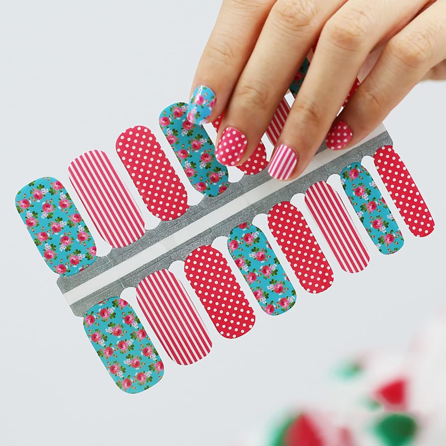 NAIL WRAPS -FLOWERS/STRIPES/DOTS