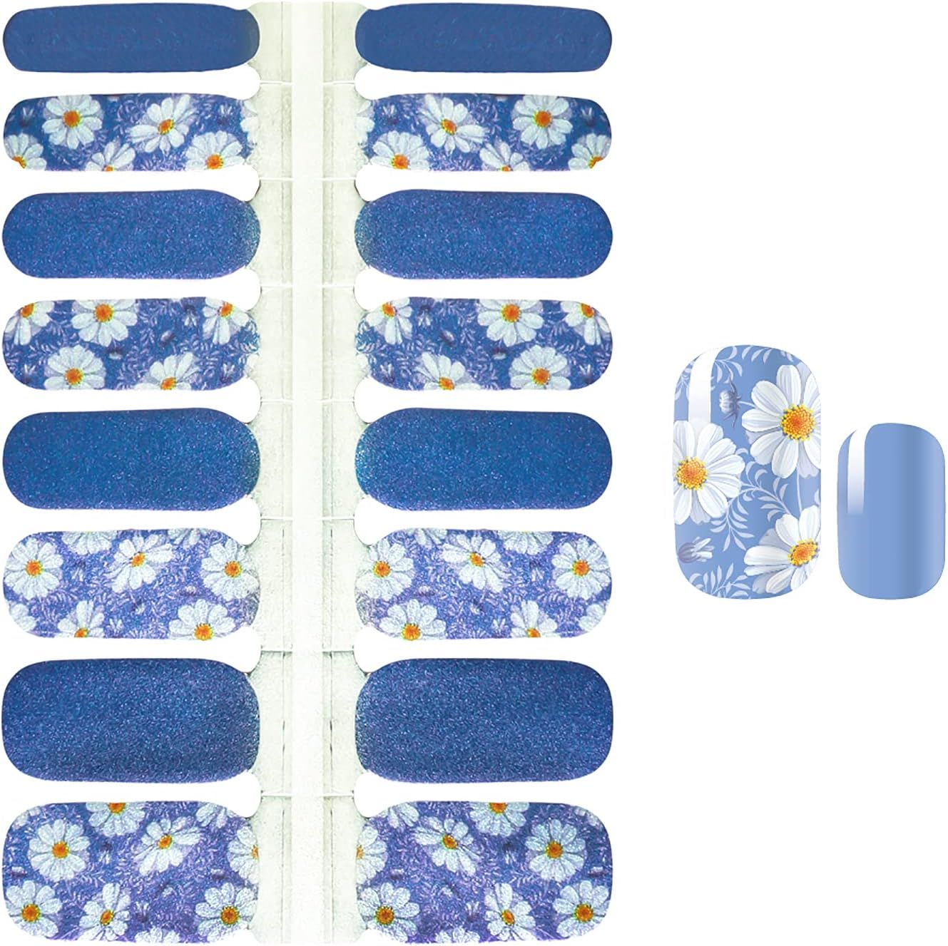 BLUE DAISIES NAIL WRAPS