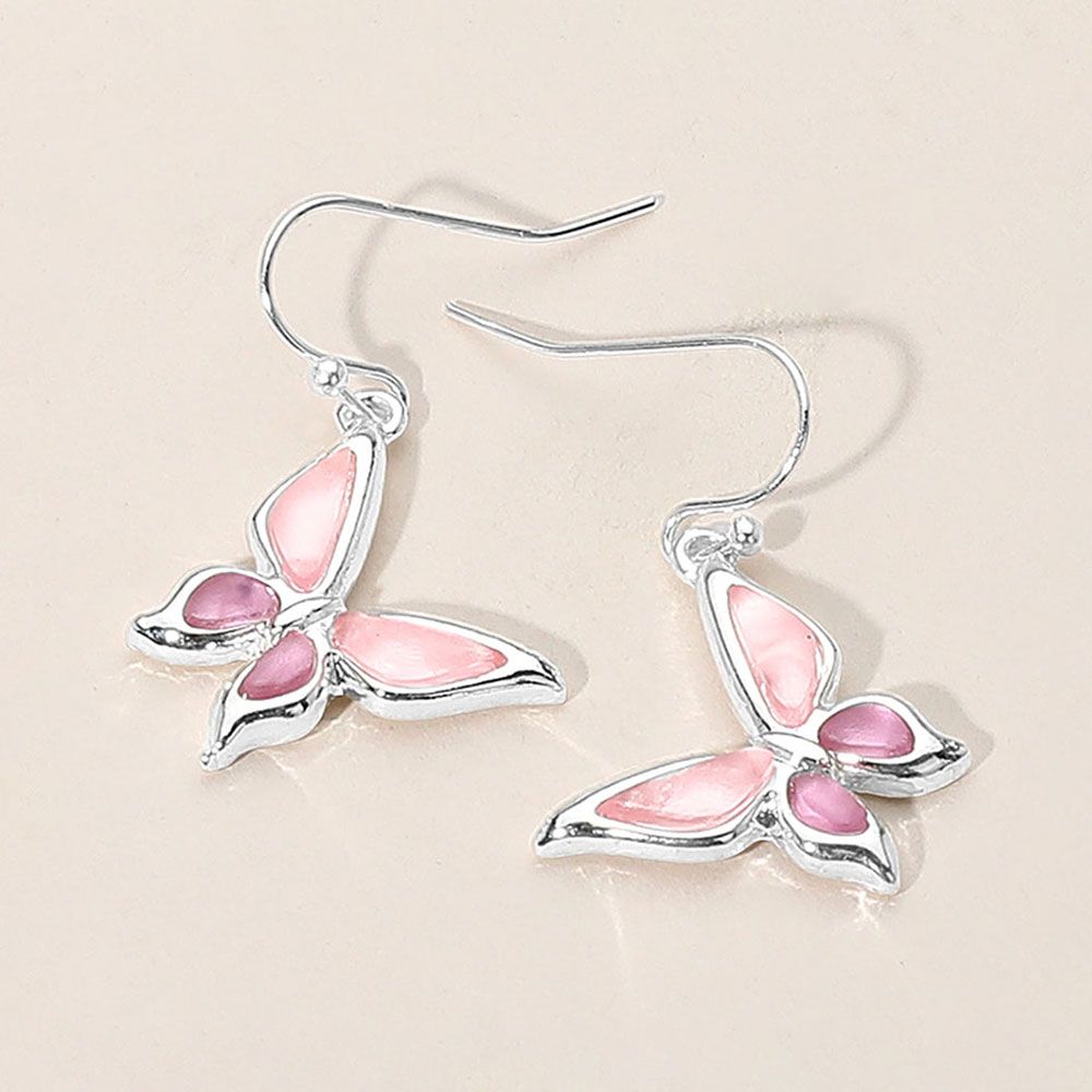 Sea Glass Butterfly Dangle Earrings