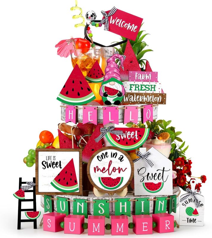 TIERED TRAY DECOR SET - ONE IN A MELON 25 PIECE SET