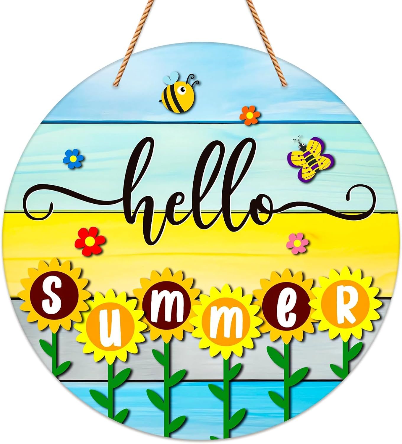 WOODEN DOOR HANGER - HELLO SUMMER