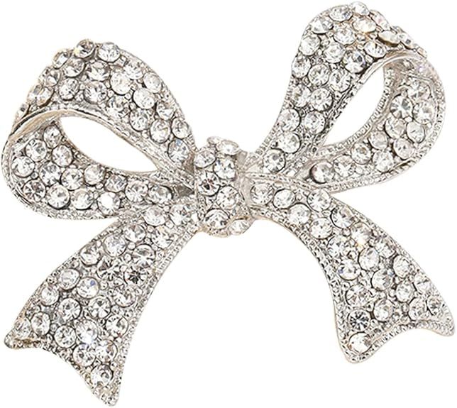 CRYSTAL BOW BROOCH