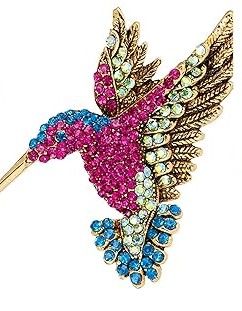 RHINESTONE HUMMINGBIRD BROOCH