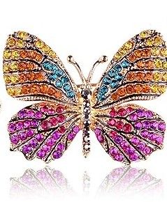 RHINESTONE BUTTERFLY BROOCH