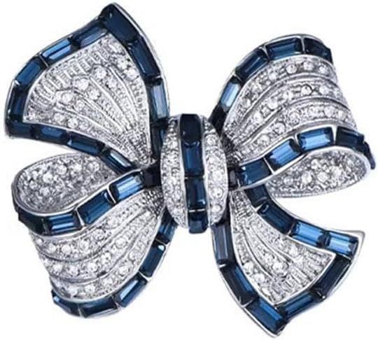 CRYSTAL and SAPPHIRE BOW BROOCH