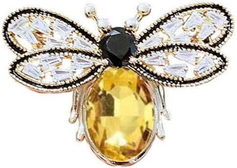 CRYSTAL and AMBER BEE BROOCH