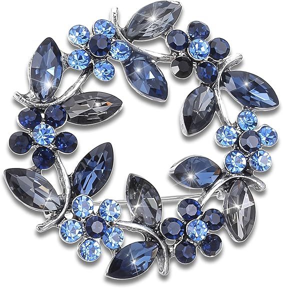 VINTAGE SAPPHIRE RHINESTONE BROOCH