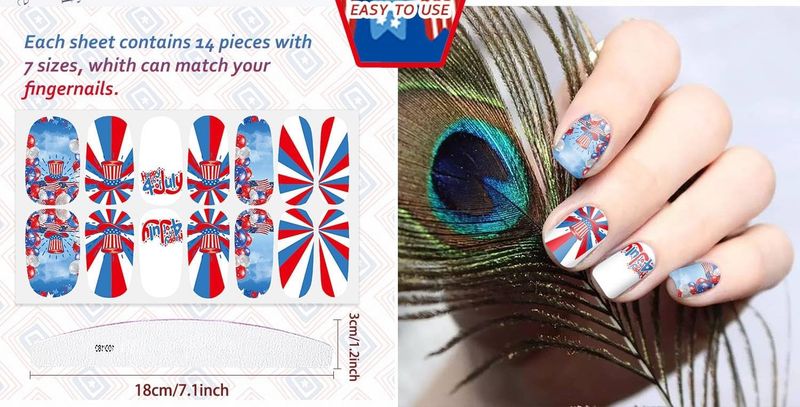 TRADITIONAL PATRIOTISM NAIL WRAPS