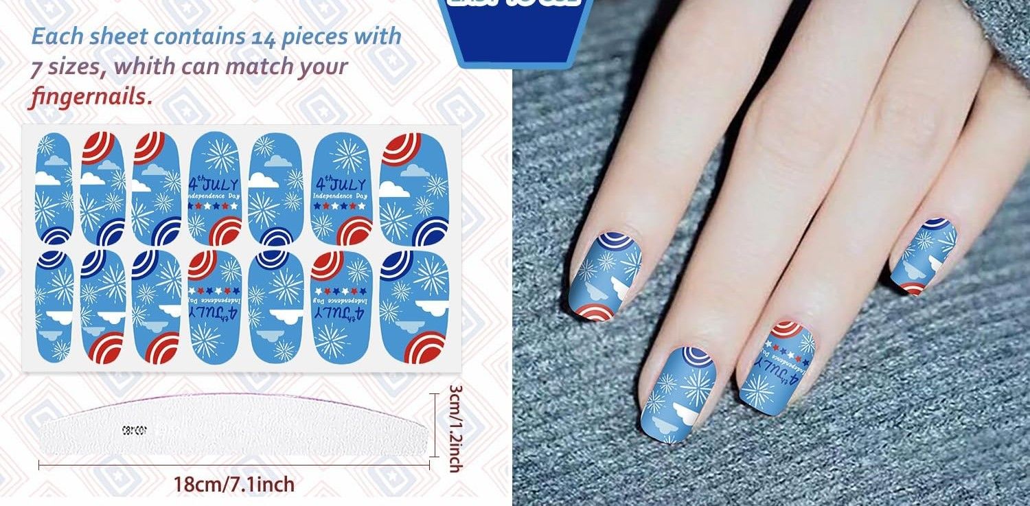 NAIL WRAPS - JULY 4th SPARKLERS