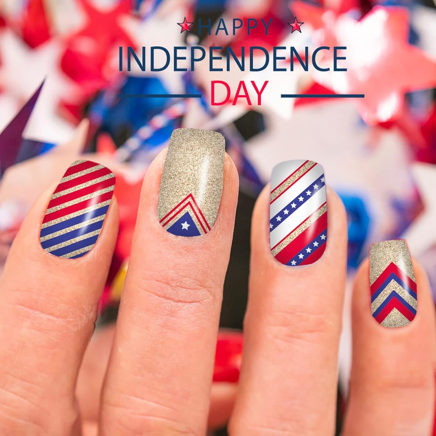 NAIL WRAPS - INDEPENDENCE DAY GLITZ