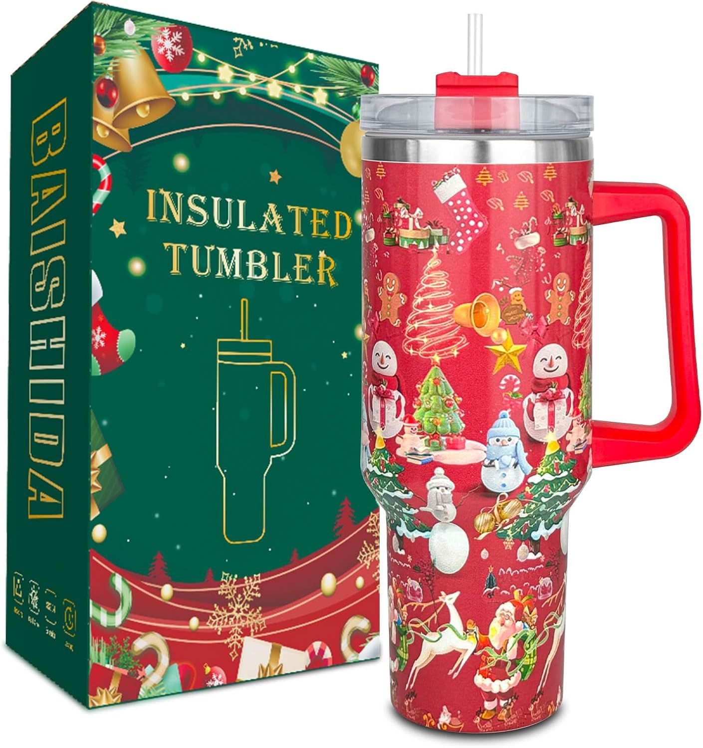 Christmas Patterned 40oz Stainless Steel Tumbler