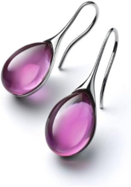 Waterdrop Crystal Teardrop Earrings - PURPLE